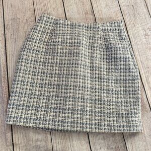 VILA Light Blue & White Plaid Tweed Fully Lined Skirt Size EU 36 / US 4